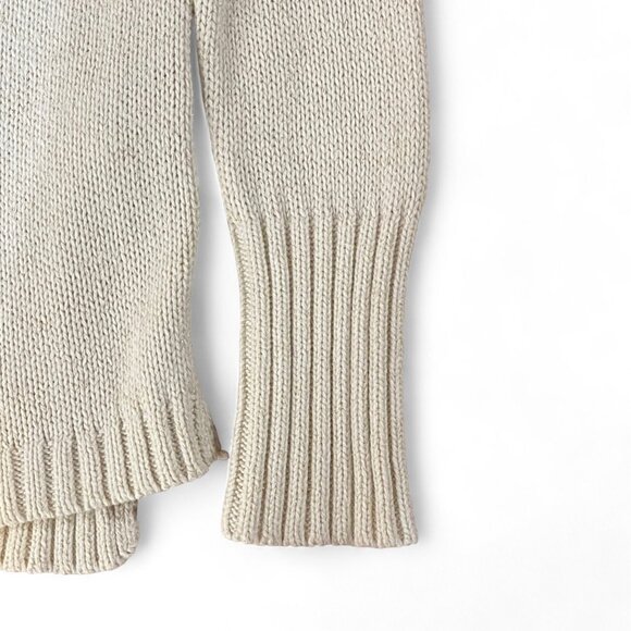 Chaps Womens Size Medium Cream Metallic Sweater Pullover Leaf Pattern - Picture 7 of 13